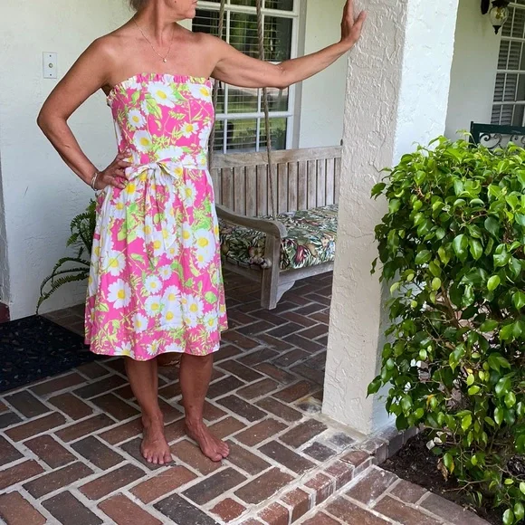Lilly Pulitzer Strapless dress-size-10 - Picture 3 of 8